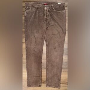 Brunello Cucinelli 100% Cotton Brown Denim Button Gray Wash Pants Sz 60